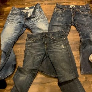 Vintage denim. True Religion and MEK denim pants fitted to 34x32